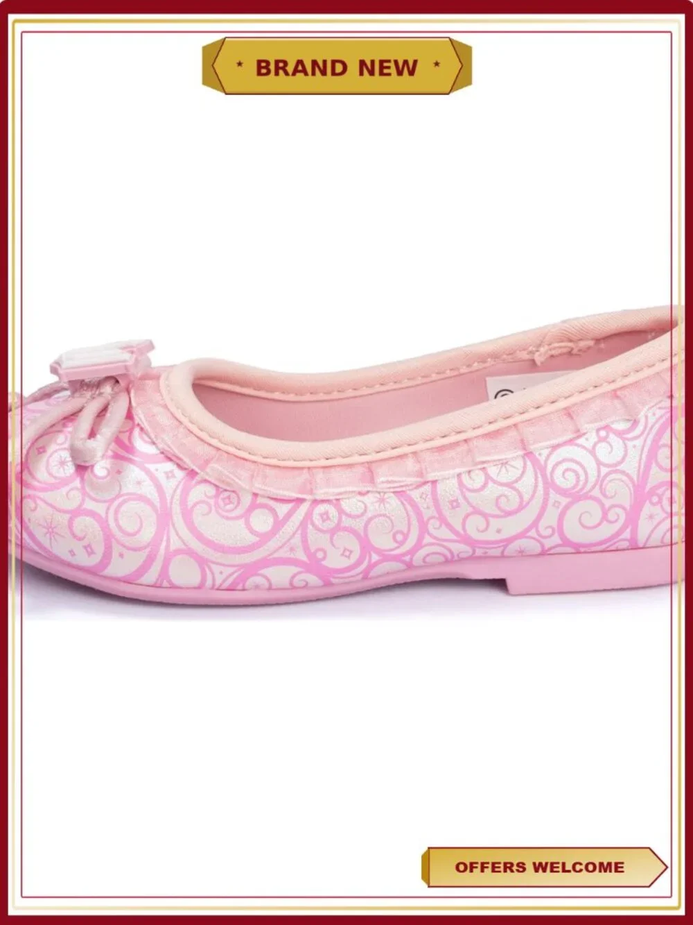 Toddler Girls Ballet Flats Glitter Butterfly Sparkle Slip-On Cushioned